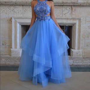 Camille La Vie Blue Backless Dress